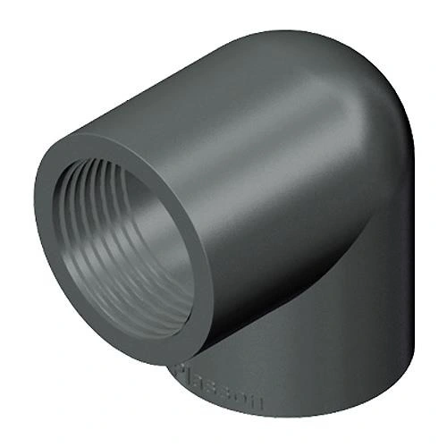 PVC vinkel 90 grader 1 1/2 tomme (gevind) 50 mm.